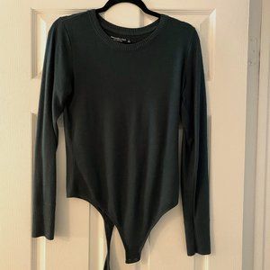 Hunter Green Abercrombie Soft AF Fine Knit Sweater Bodysuit